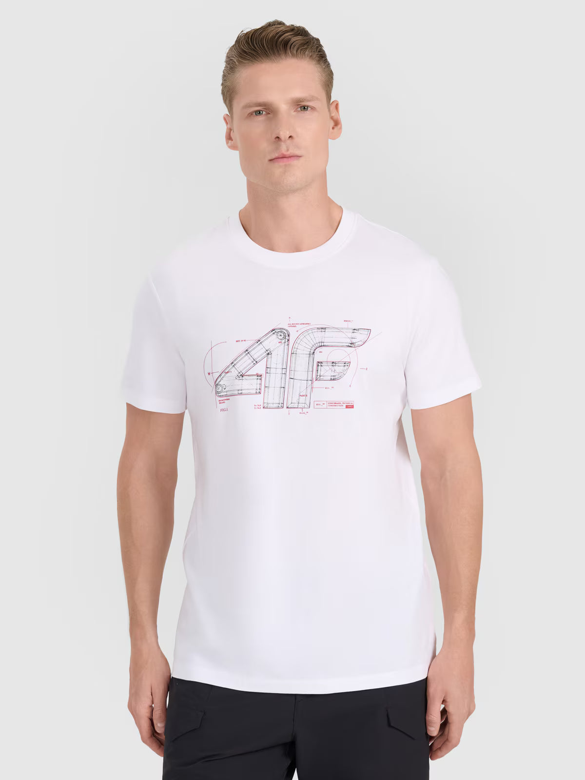 T-shirt regular z nadrukiem męski