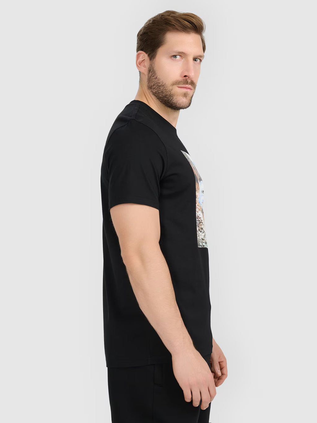 T-shirt regular z nadrukiem męski