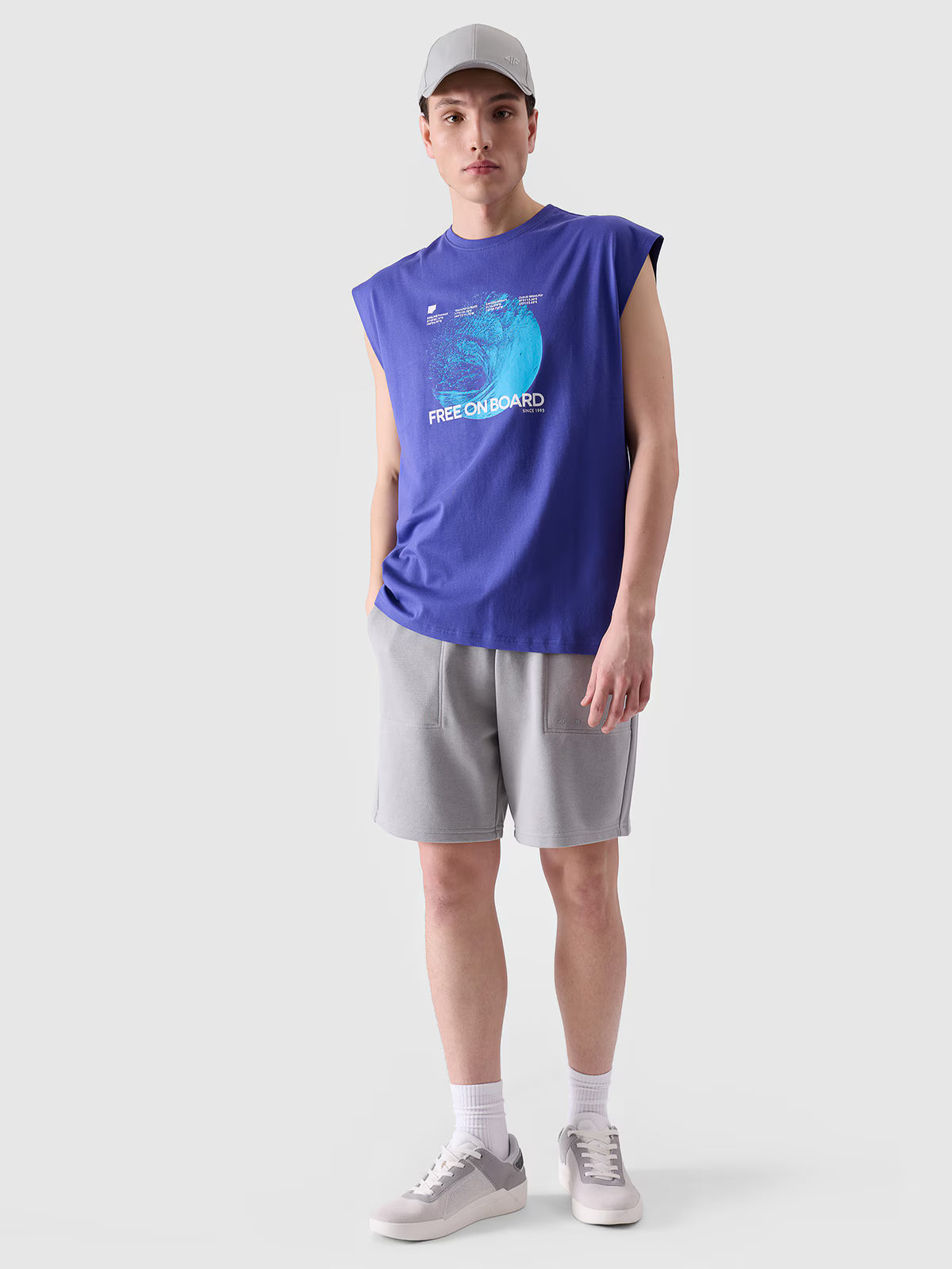 Tank top oversize z nadrukiem męski