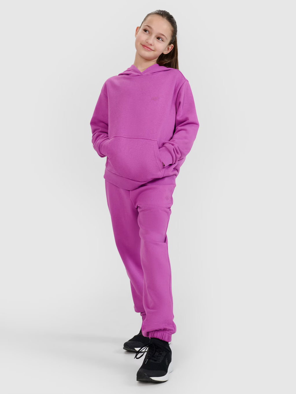 Bluza dresowa nierozpinana z kapturem dziewczęca