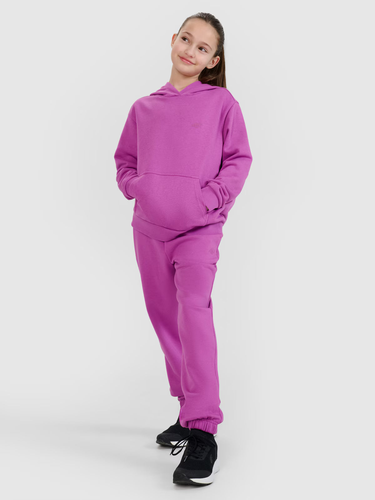 Bluza dresowa nierozpinana z kapturem dziewczęca