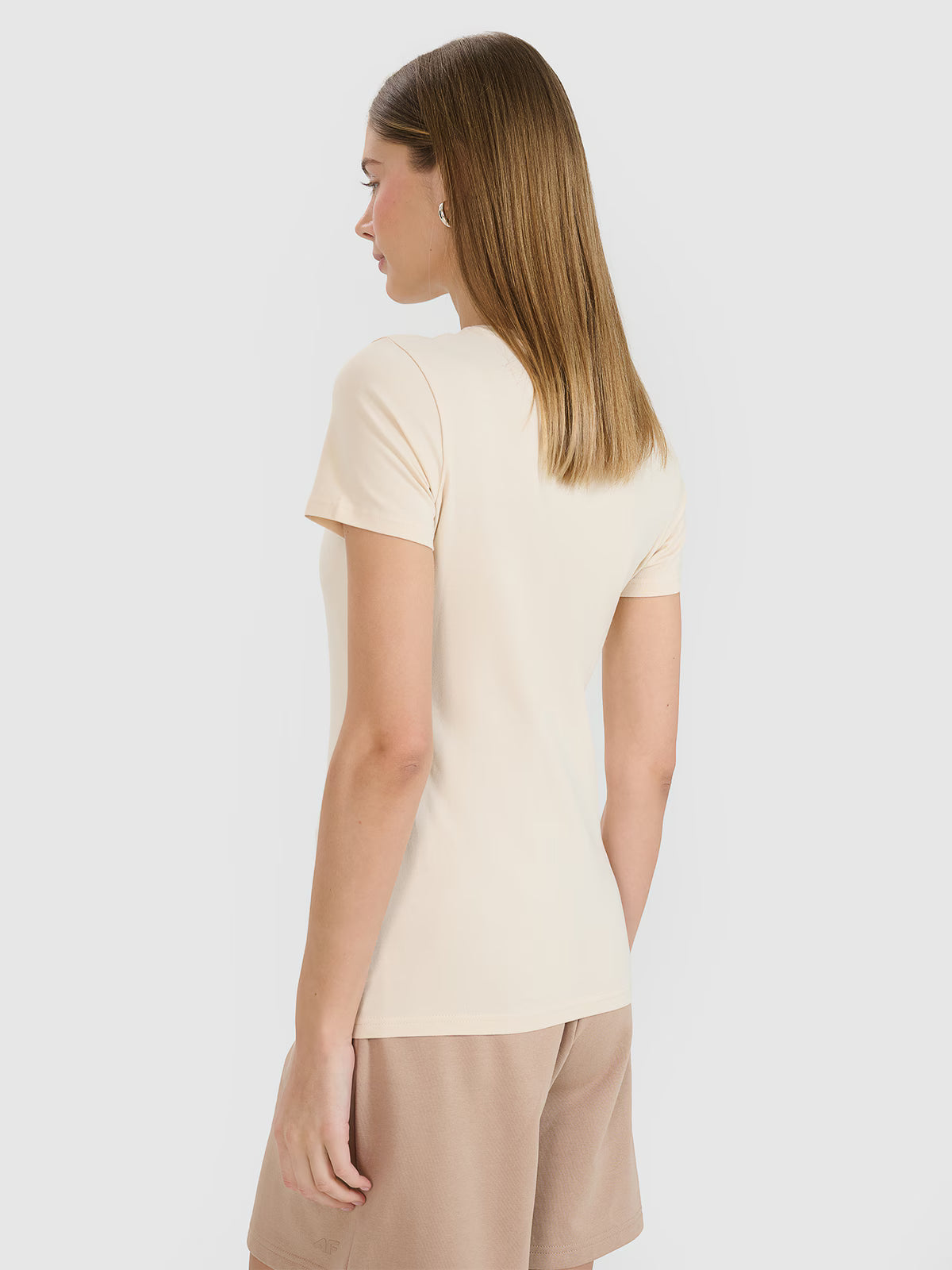 T-shirt slim gładki damski