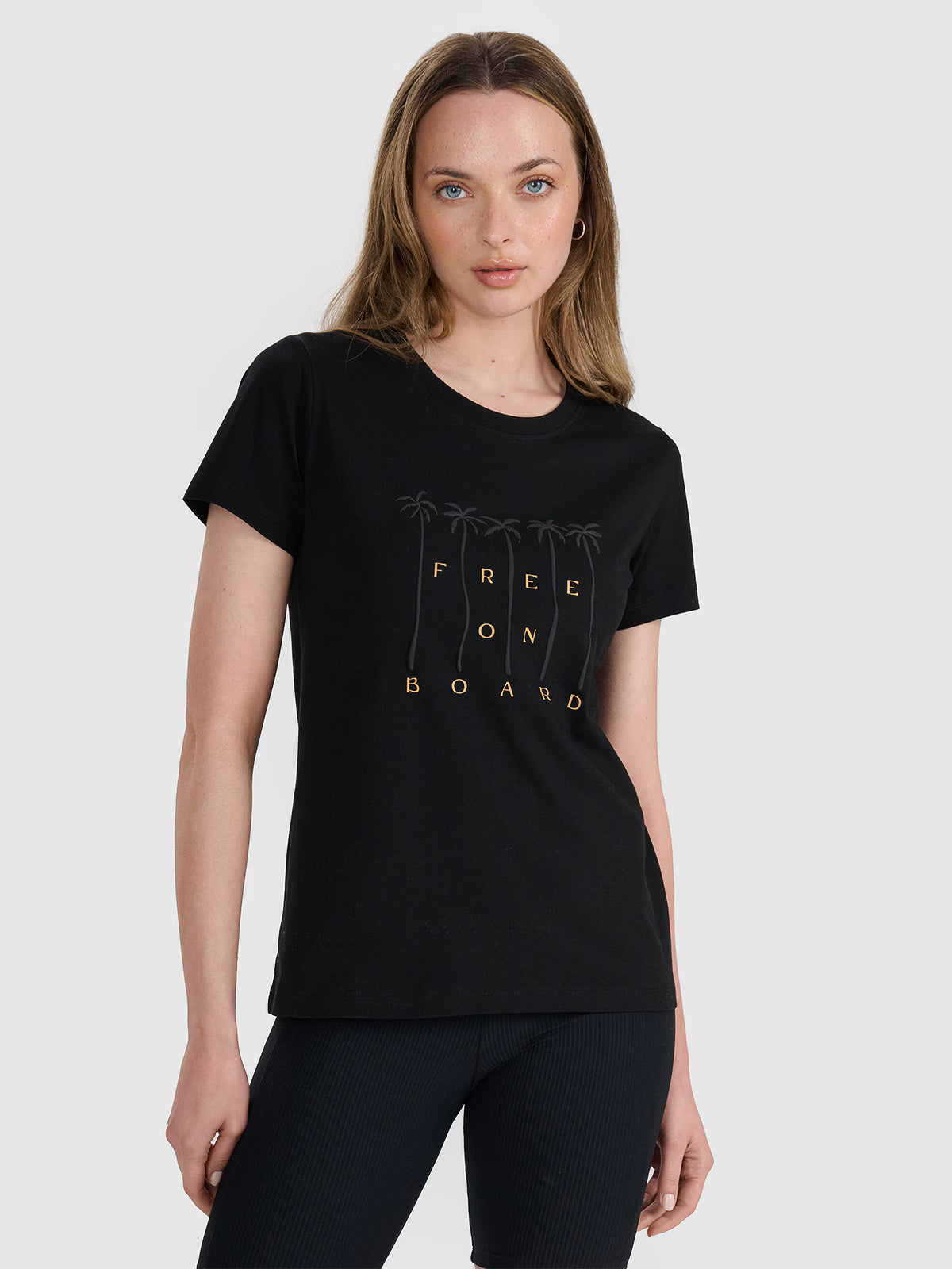 T-shirt regular z nadrukiem damski