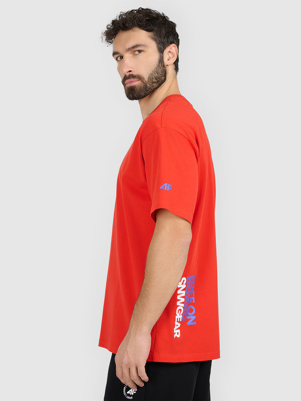 T-shirt loose z nadrukiem męski