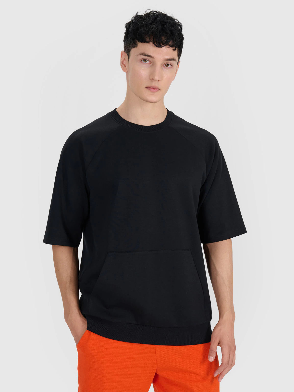 Bluza dresowa z krótkim rękawem bez kaptura męska