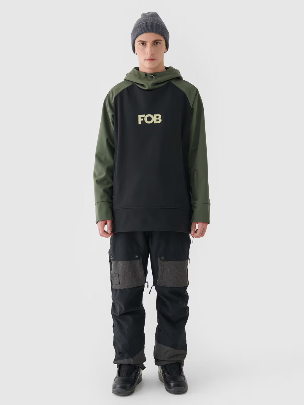 Długa bluza snowboardowa z softshellu membrana 5000 męska