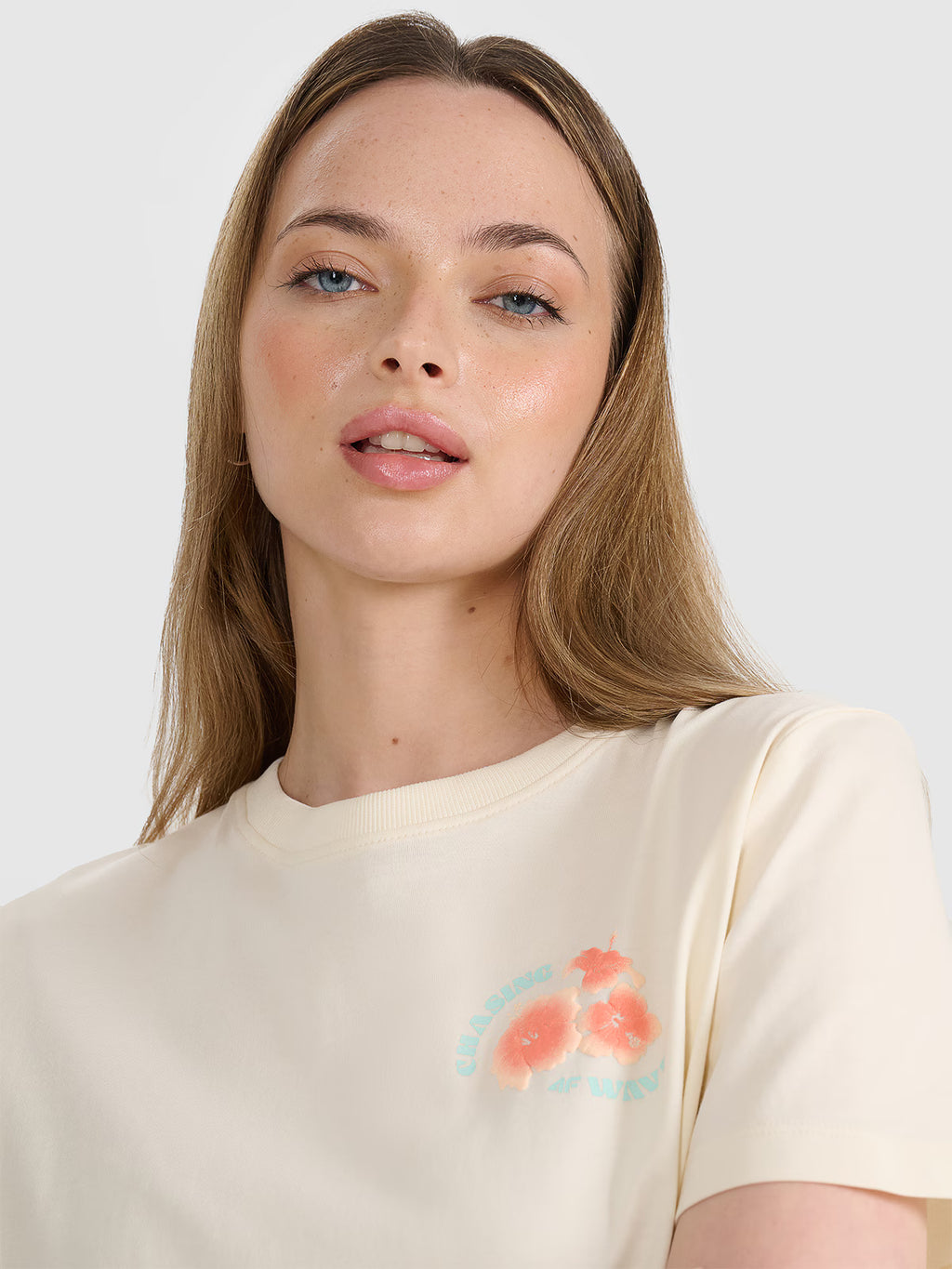 T-shirt oversize z nadrukiem damski