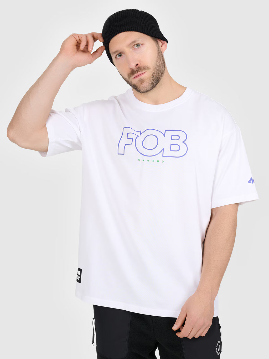 T-shirt loose z nadrukiem męski