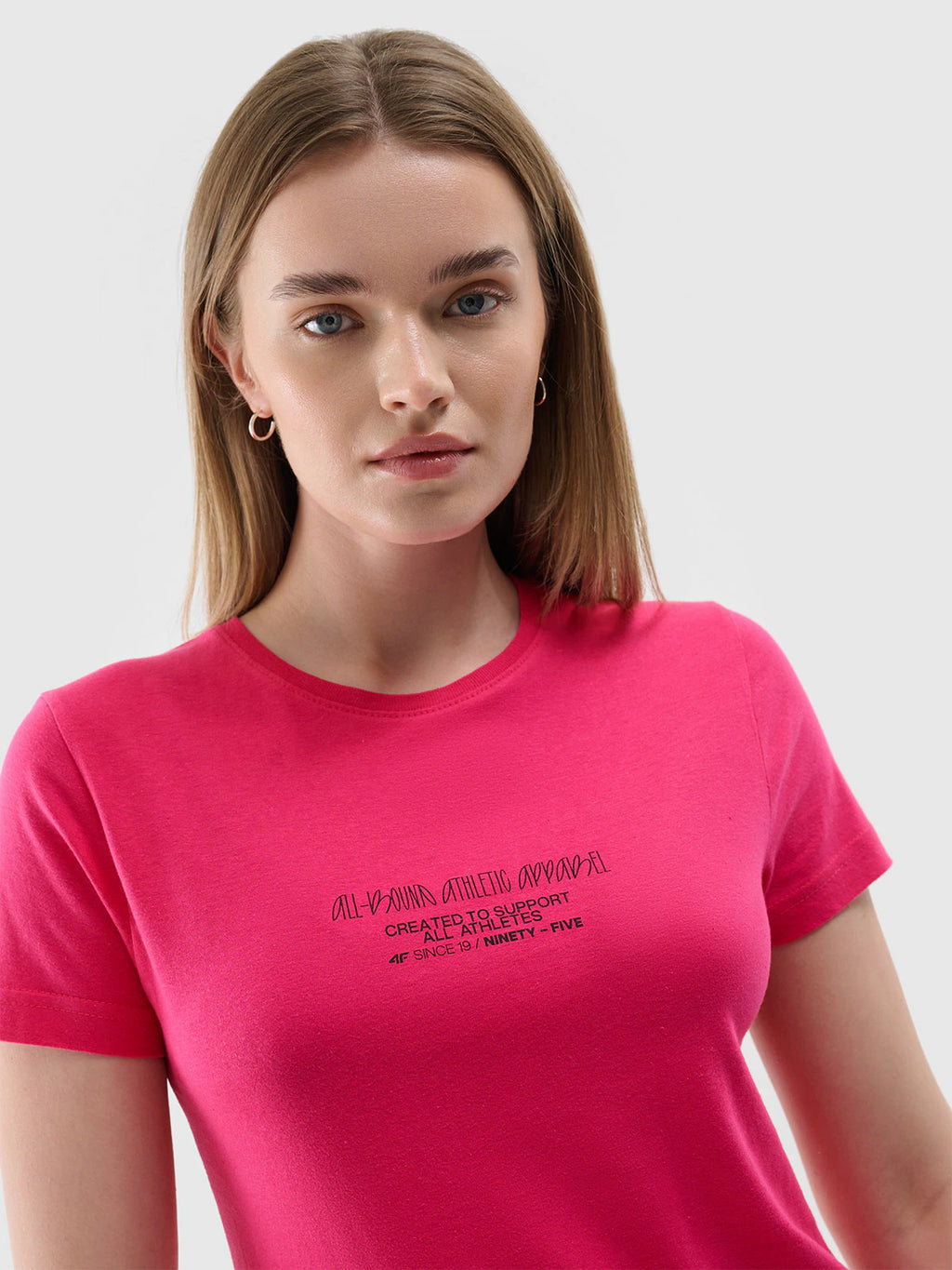 T-shirt slim z nadrukiem damski