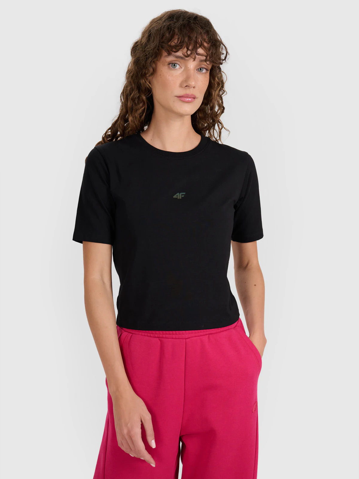 Crop-top slim gładki damski