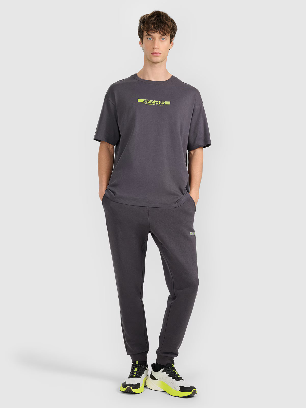 T-shirt oversize z nadrukiem męski 4F x Robert Lewandowski
