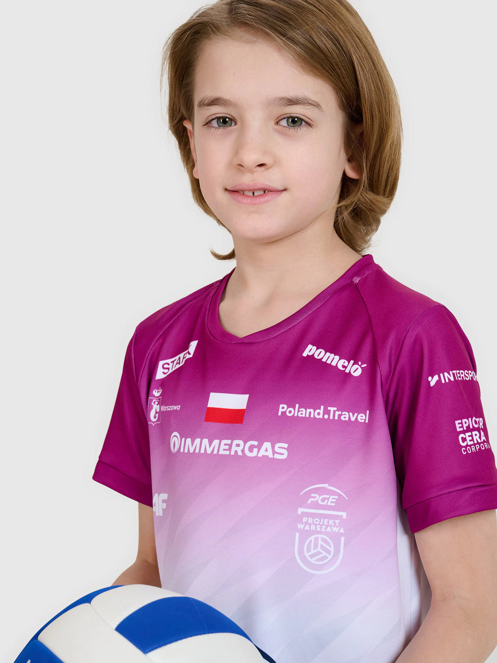 Koszulka meczowa replika domowa Liga Mistrzów CEV z sezonu 2024/2025 dziecięca 4F x Projekt Warszawa