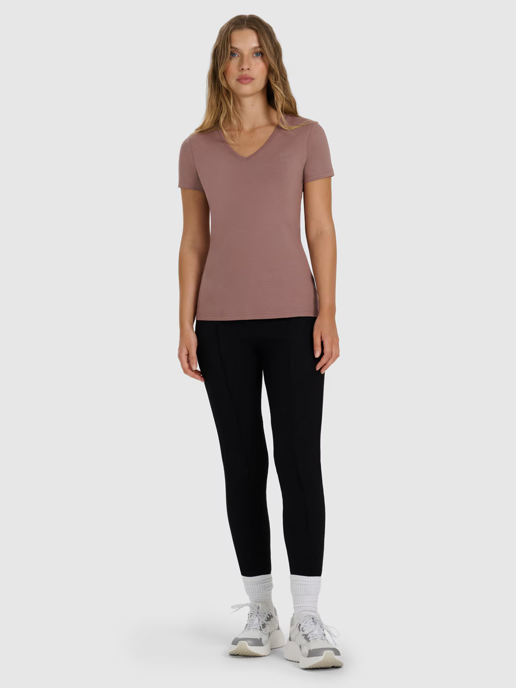 T-shirt slim gładki damski