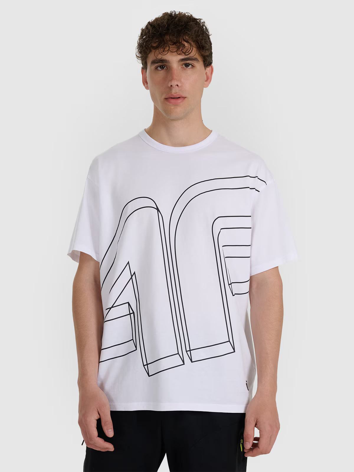 T-shirt oversize z nadrukiem męski