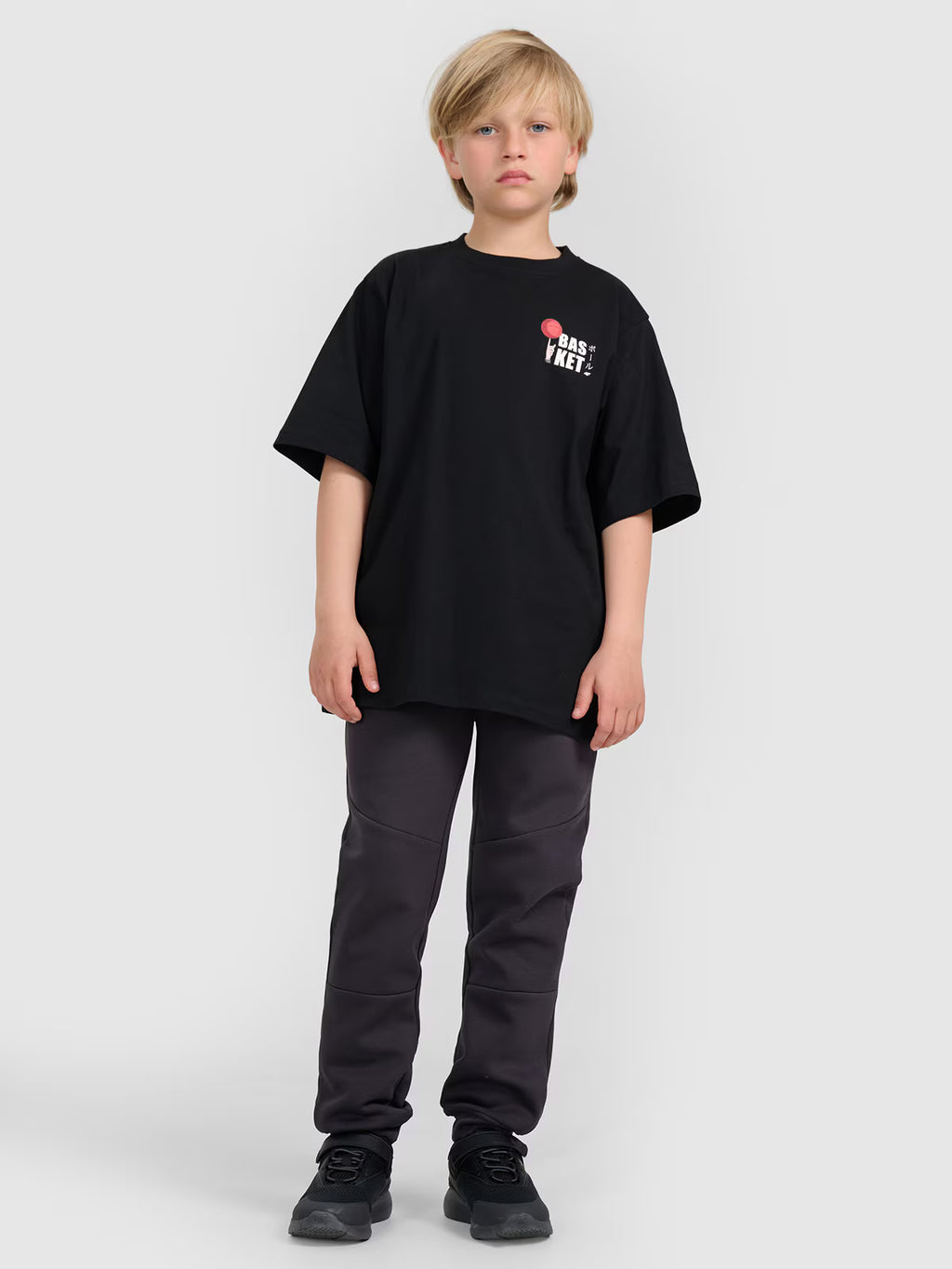 T-shirt oversize z nadrukiem chłopięcy