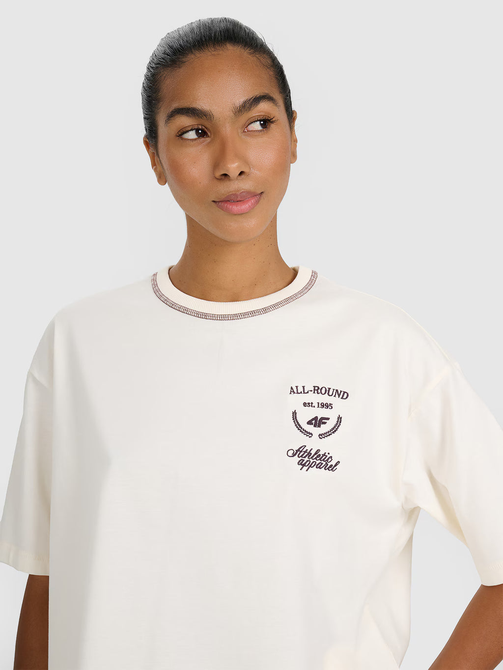 T-shirt oversize z nadrukiem damski