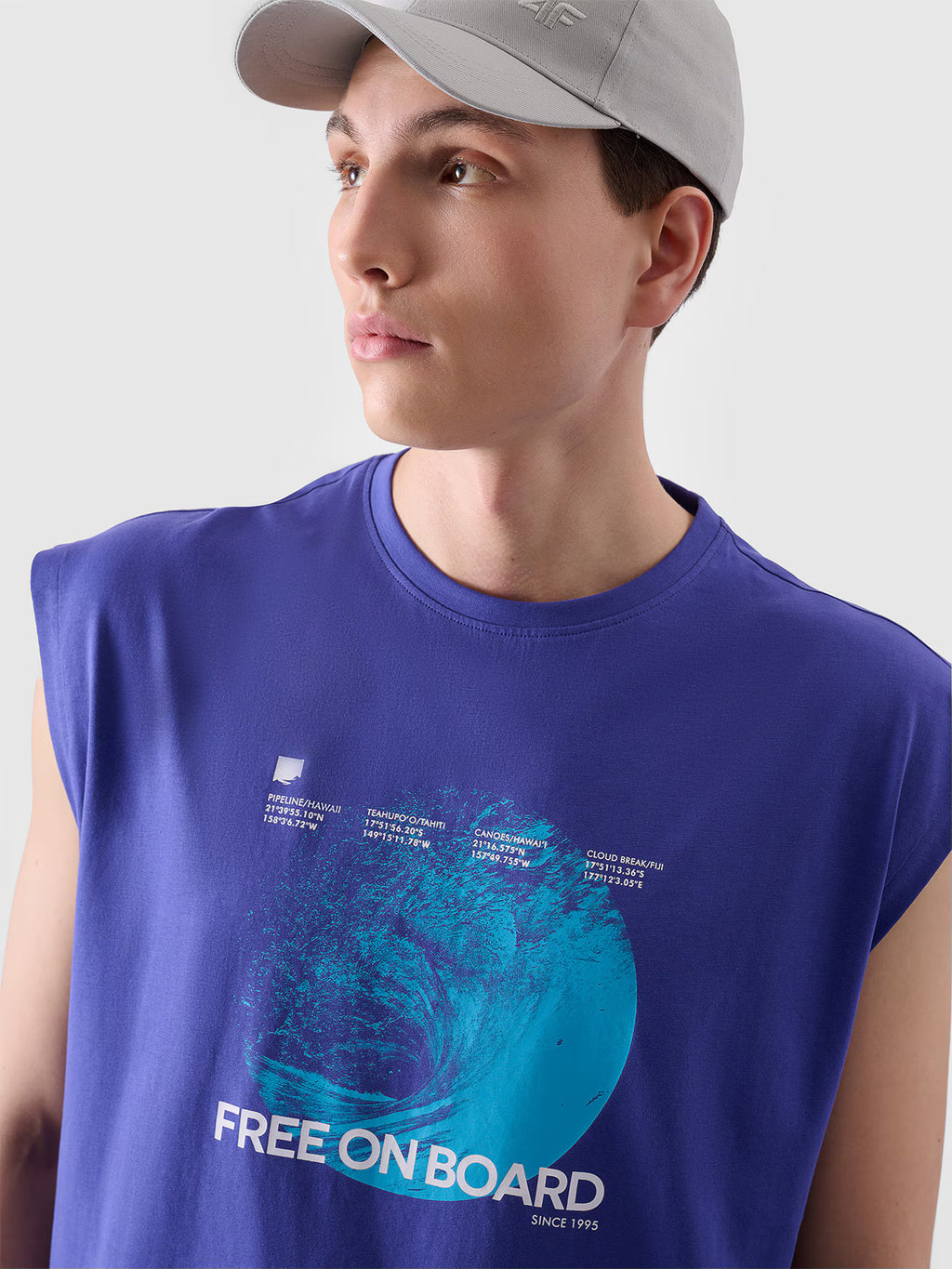 Tank top oversize z nadrukiem męski