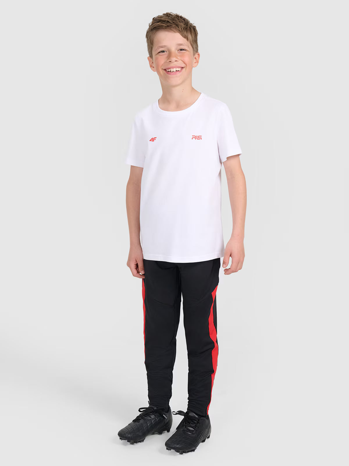 T-shirt regular z nadrukiem dziecięcy 4F JUNIOR x Robert Lewandowski