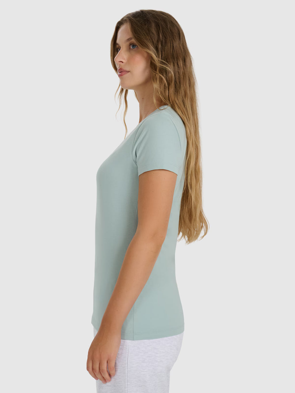 T-shirt slim gładki damski