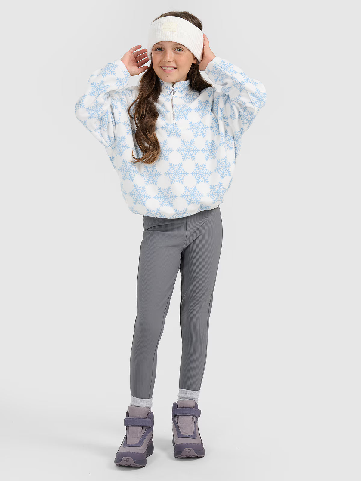 Legginsy z prążkowanej dzianiny dziewczęce
