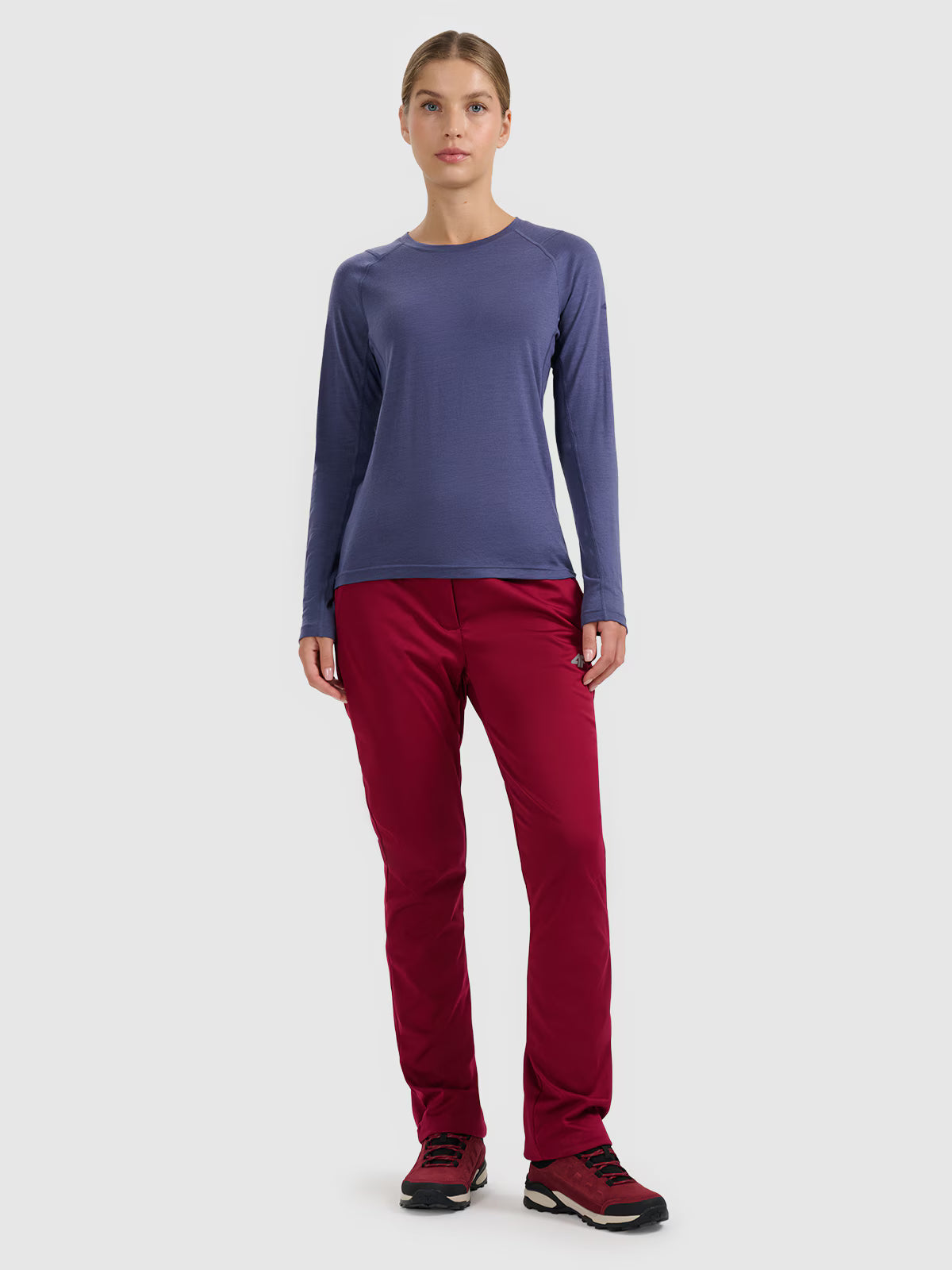 Longsleeve trekkingowy szybkoschnący z wełną merino damski