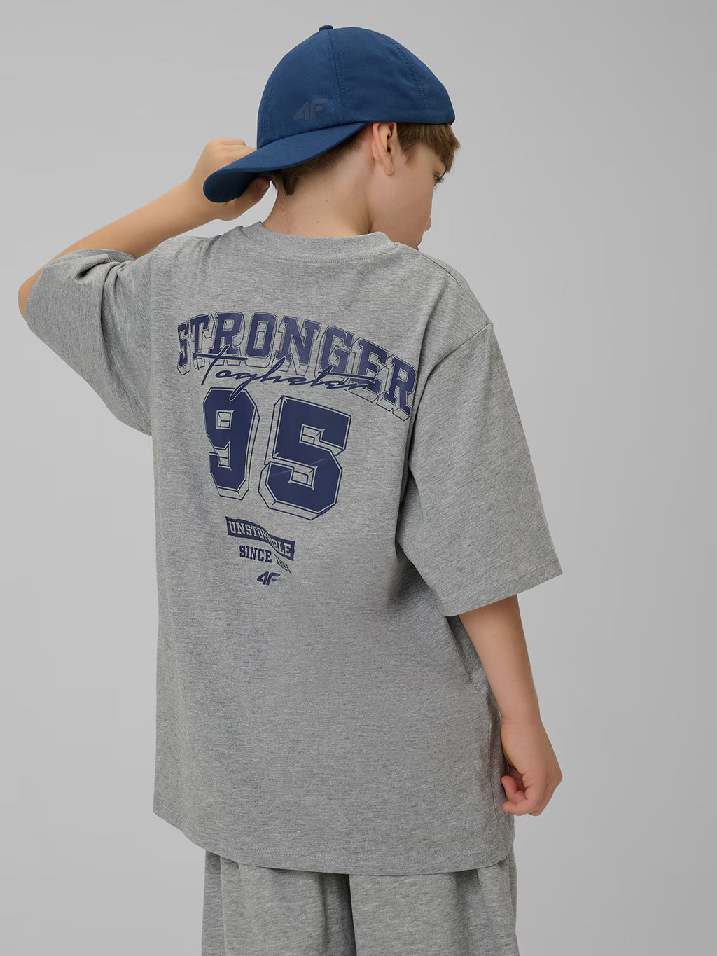 T-shirt loose z nadrukiem chłopięcy