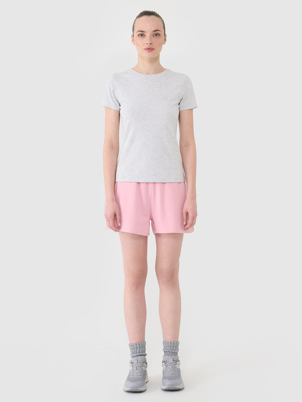 T-shirt slim gładki damski