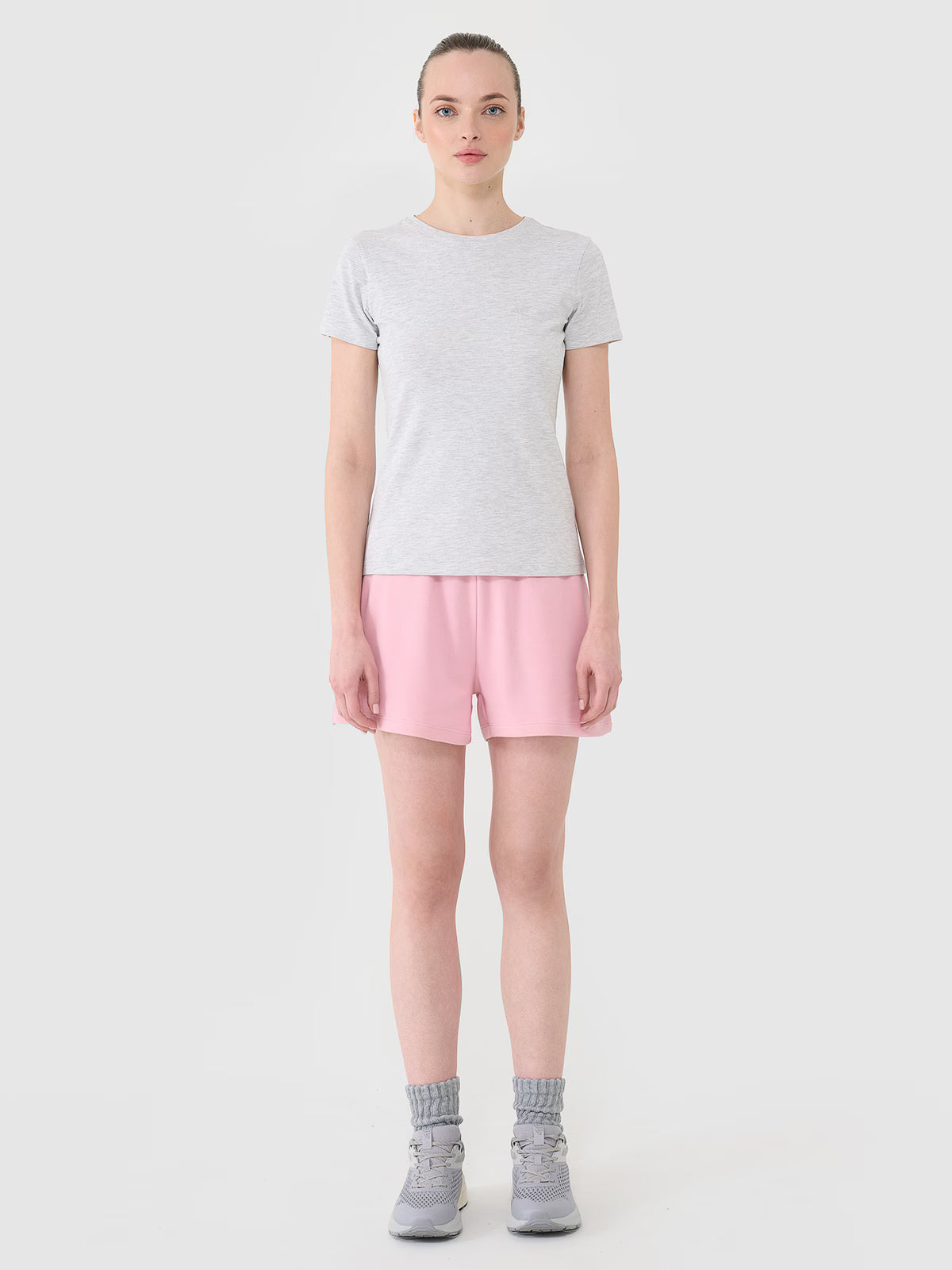 T-shirt slim gładki damski