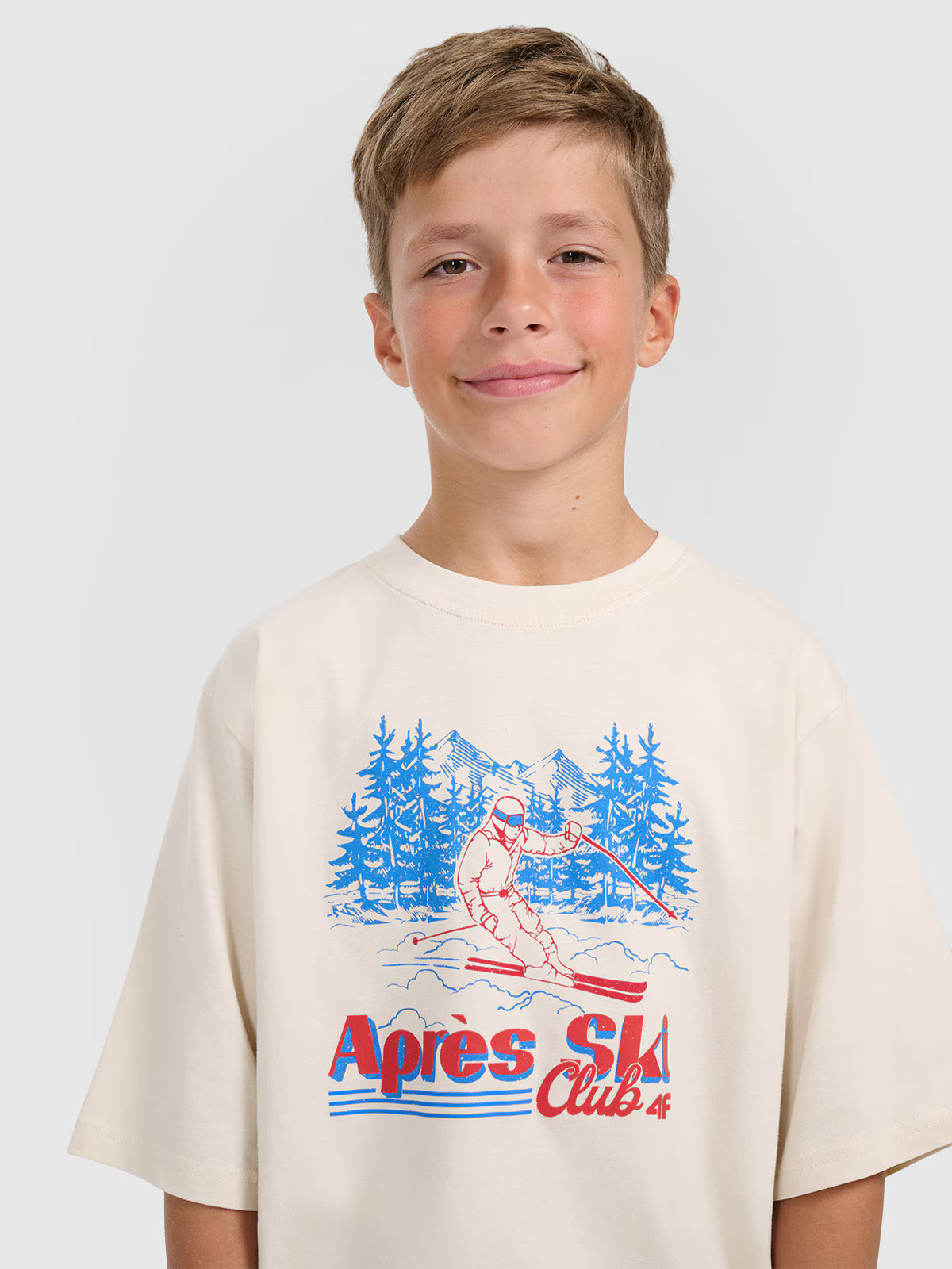 T-shirt loose z nadrukiem chłopięcy