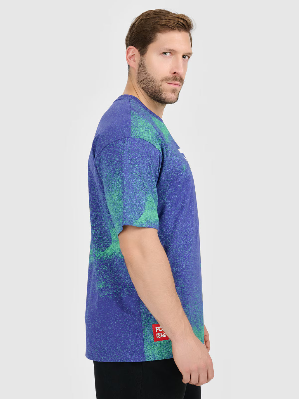T-shirt loose z nadrukiem męski
