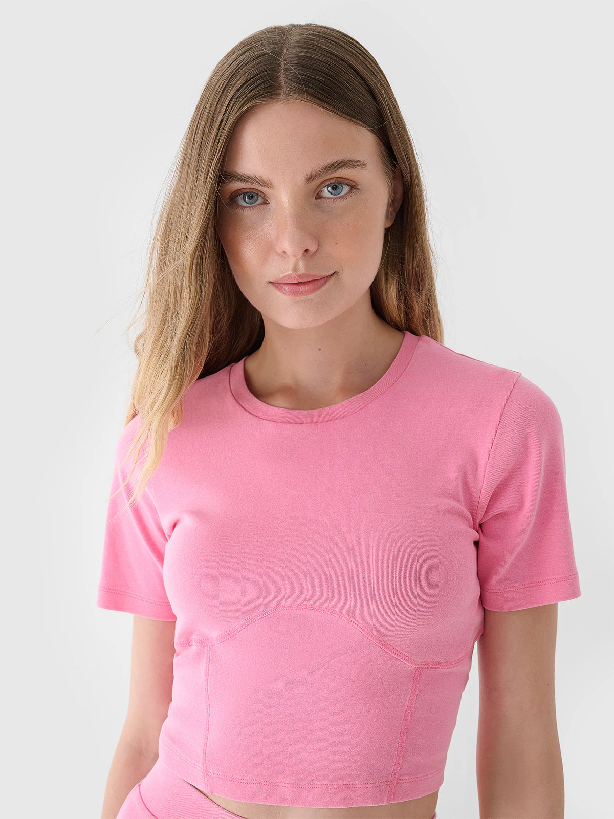 Crop top slim gładki damski