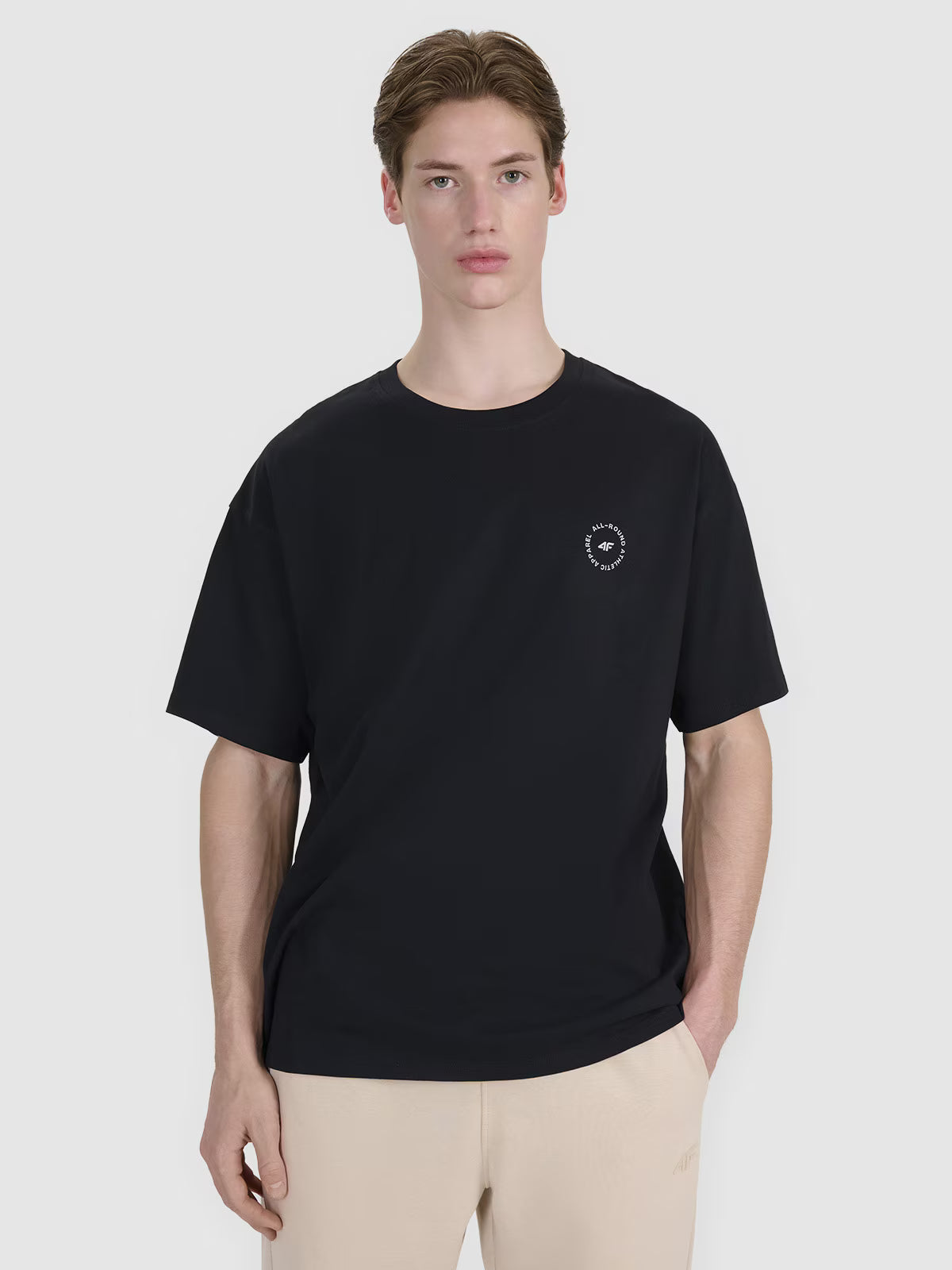 T-shirt oversize z nadrukiem męski