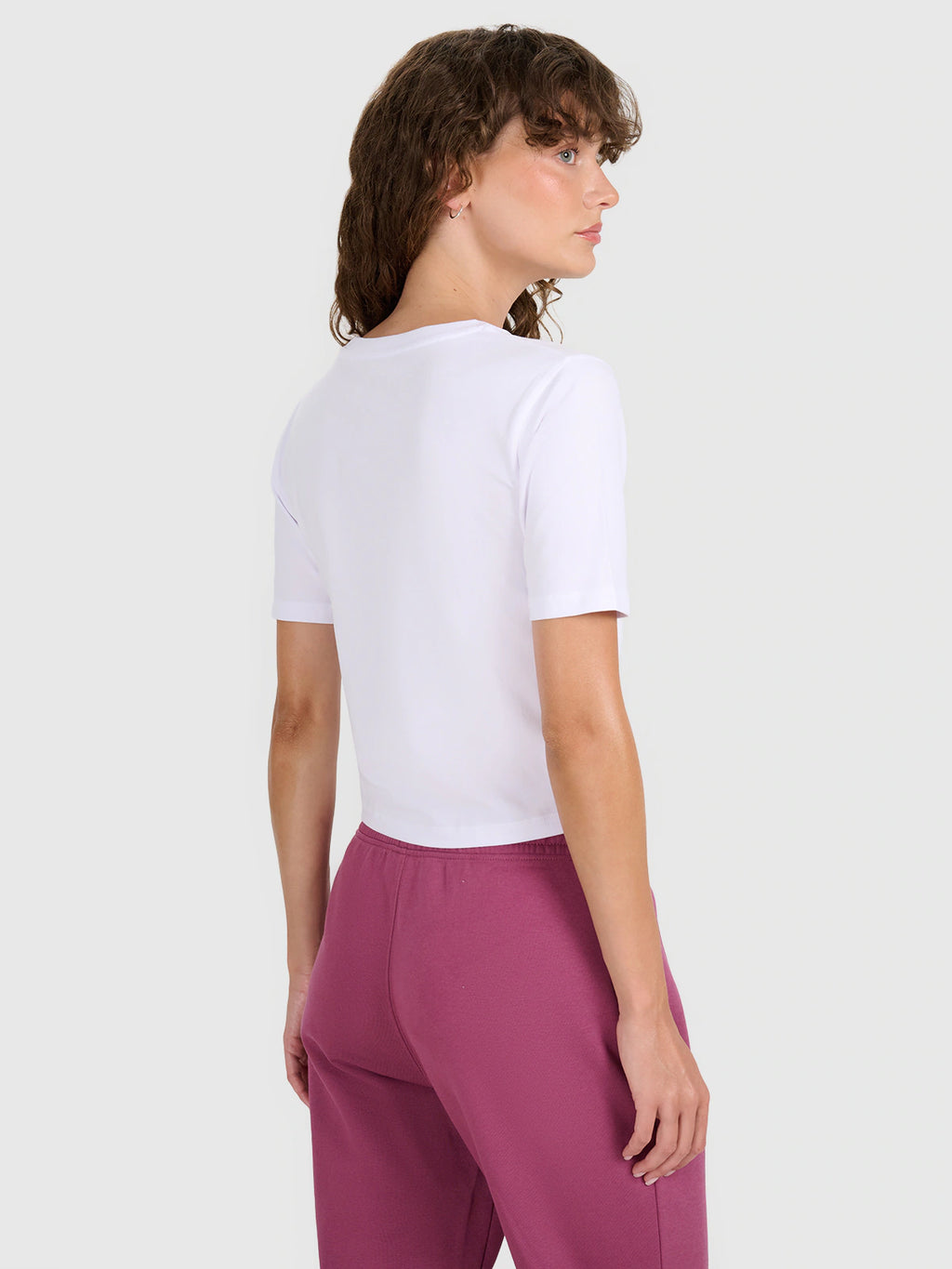 Crop-top slim gładki damski
