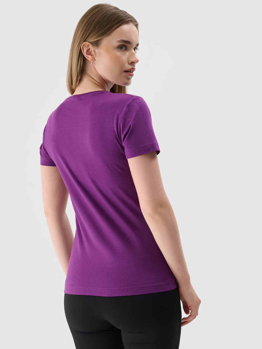 T-shirt slim z nadrukiem damski