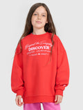 Bluza dresowa oversize nierozpinana bez kaptura dziewczęca