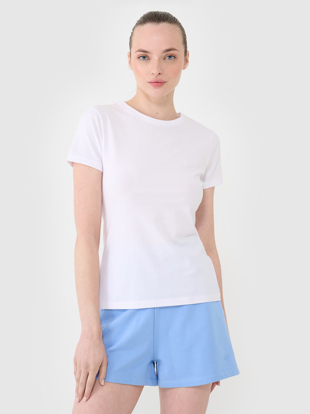 T-shirt slim gładki damski