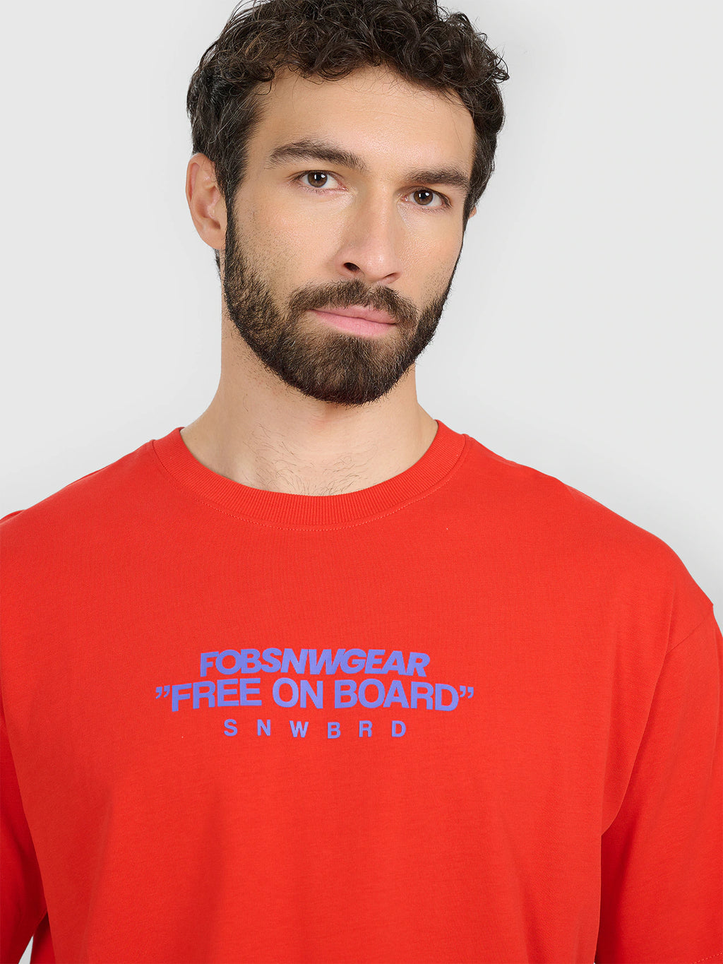 T-shirt loose z nadrukiem męski