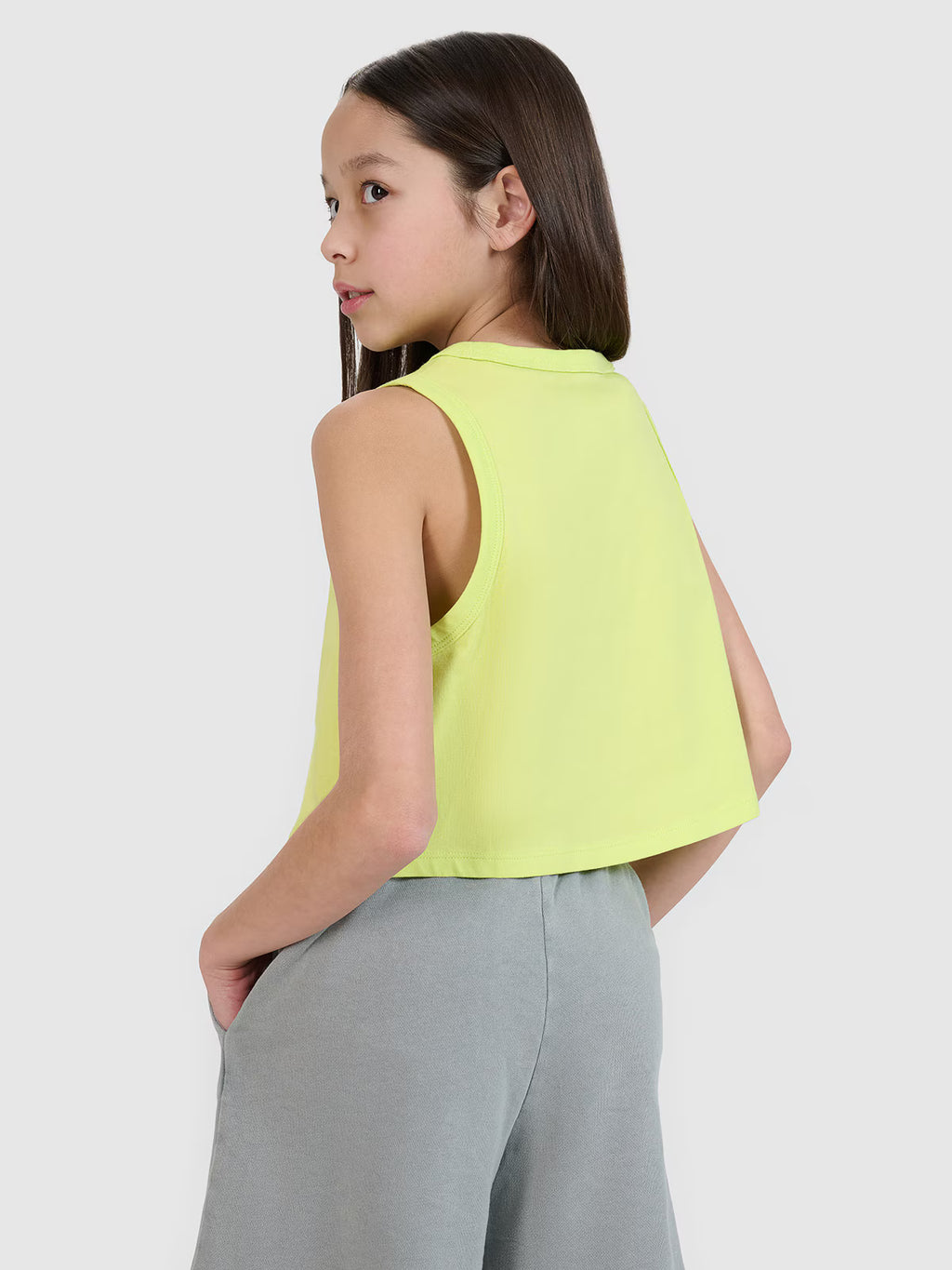 Crop top oversize z nadrukiem dziewczęcy