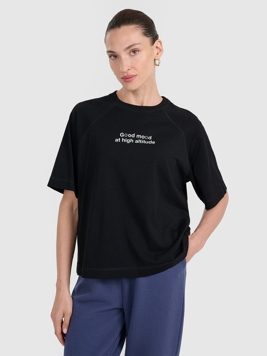 T-shirt oversize z nadrukiem damski