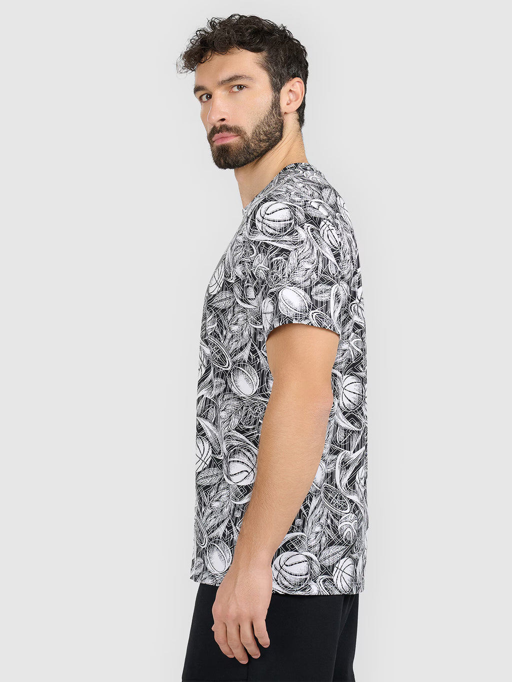 T-shirt regular z nadrukiem męski