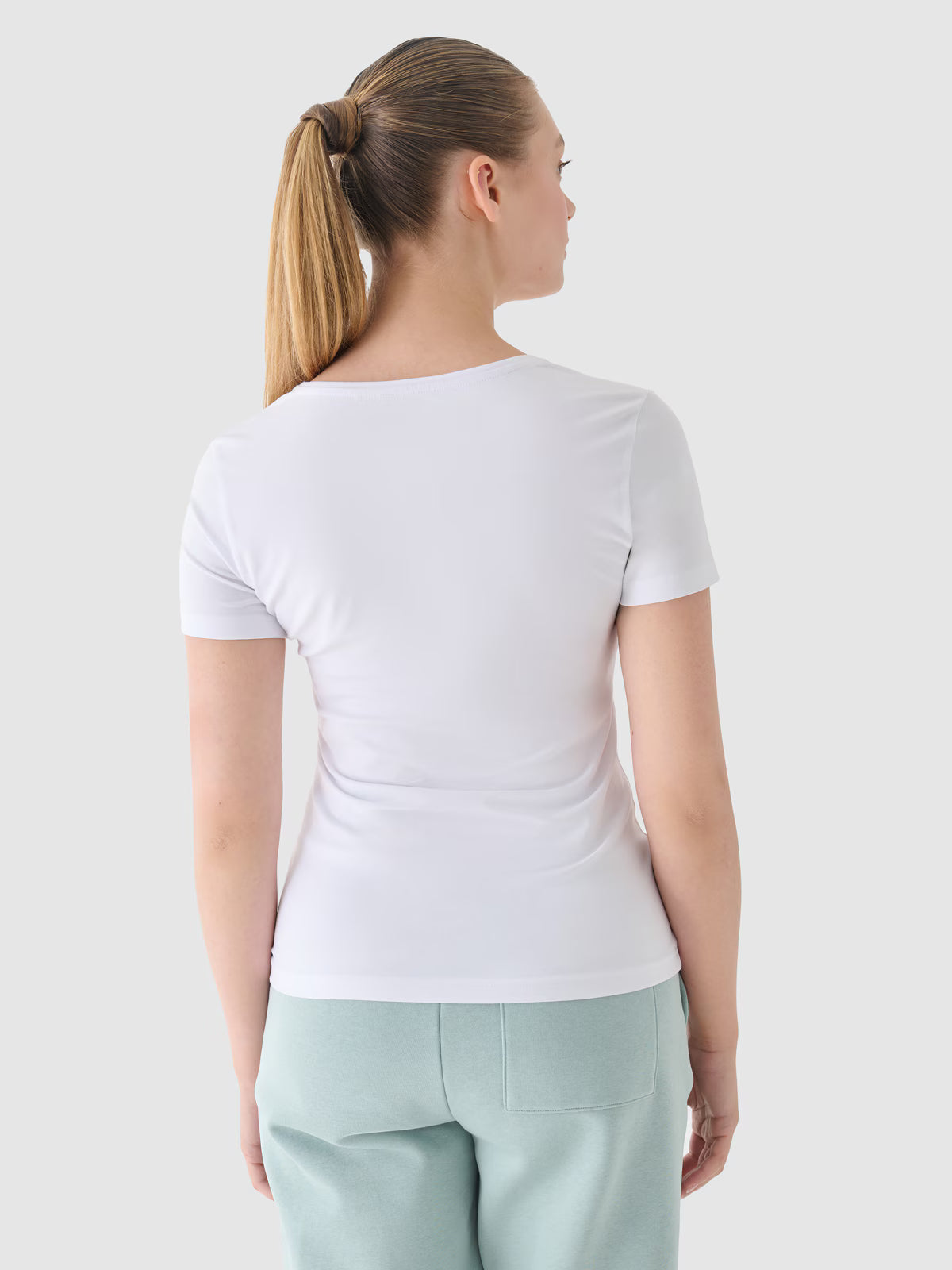 T-shirt slim z nadrukiem damski