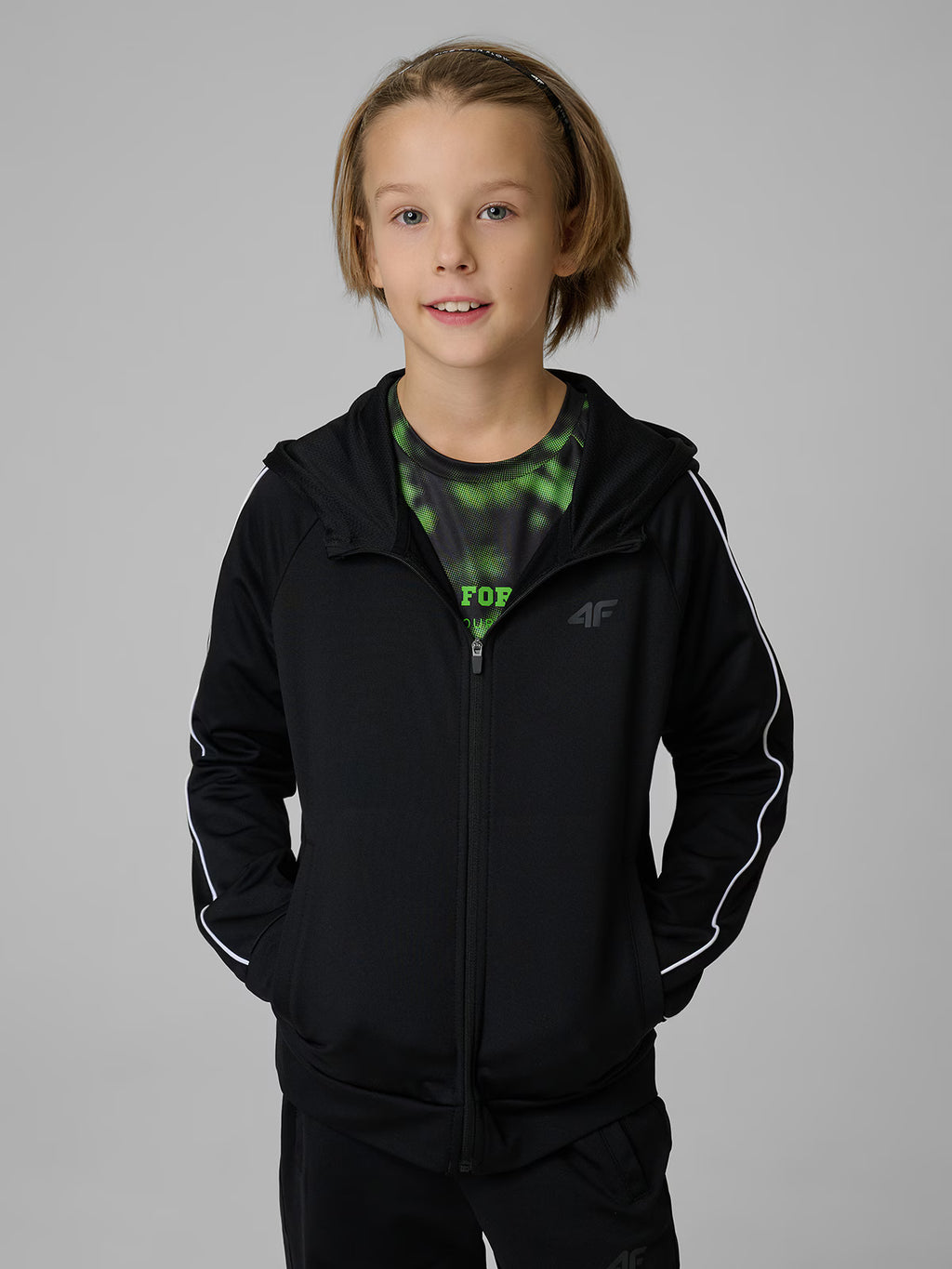 Bluza sportowa regular z kapturem chłopięca