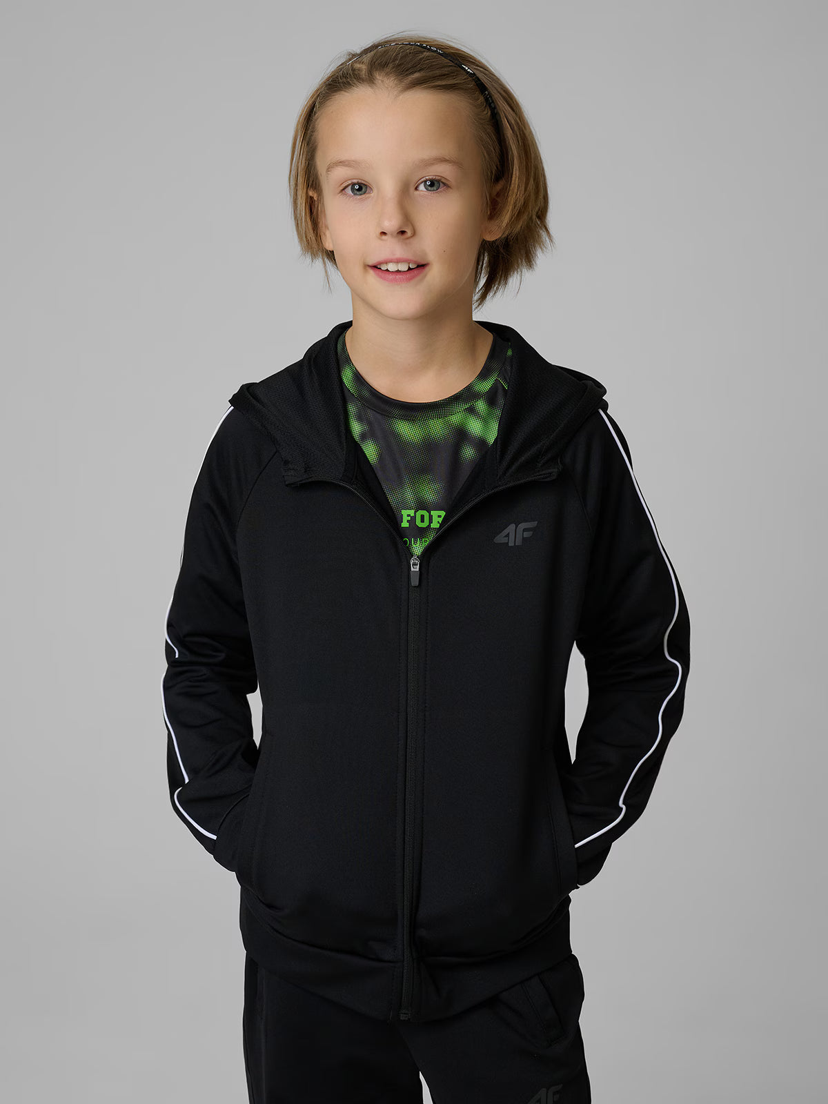 Bluza sportowa regular z kapturem chłopięca
