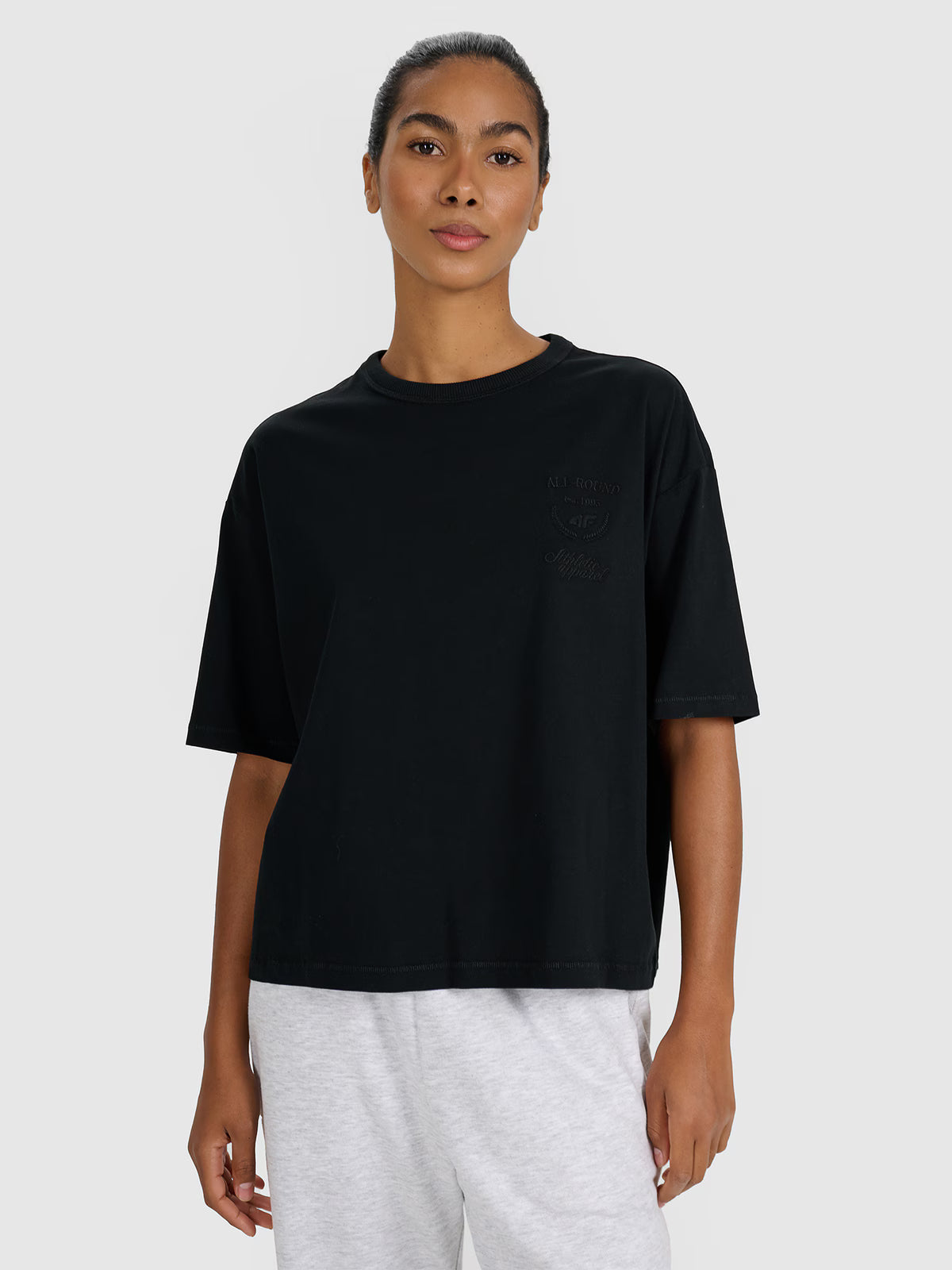T-shirt oversize z nadrukiem damski