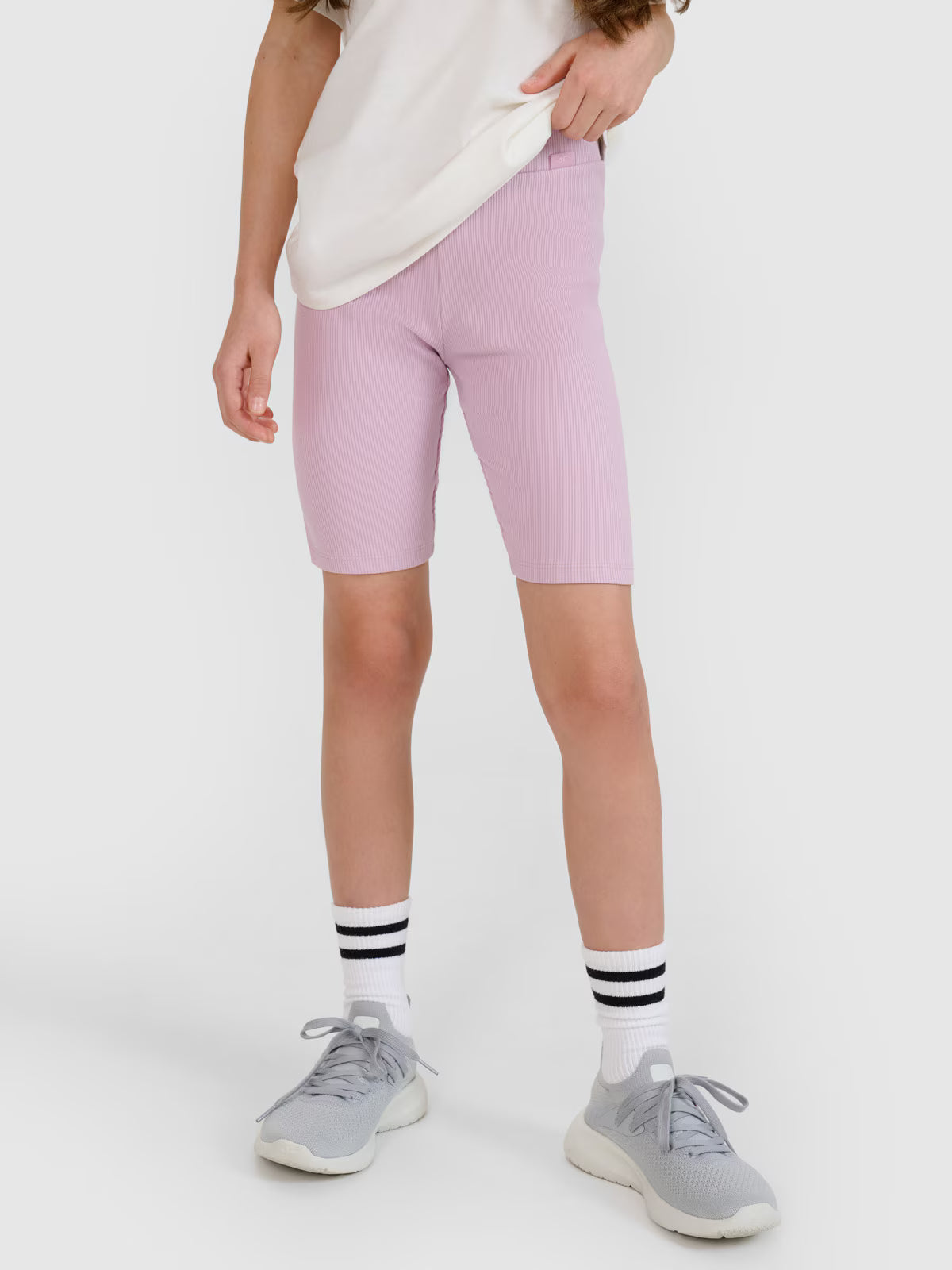 Legginsy kolarki z prążkowanej dzianiny dziewczęce