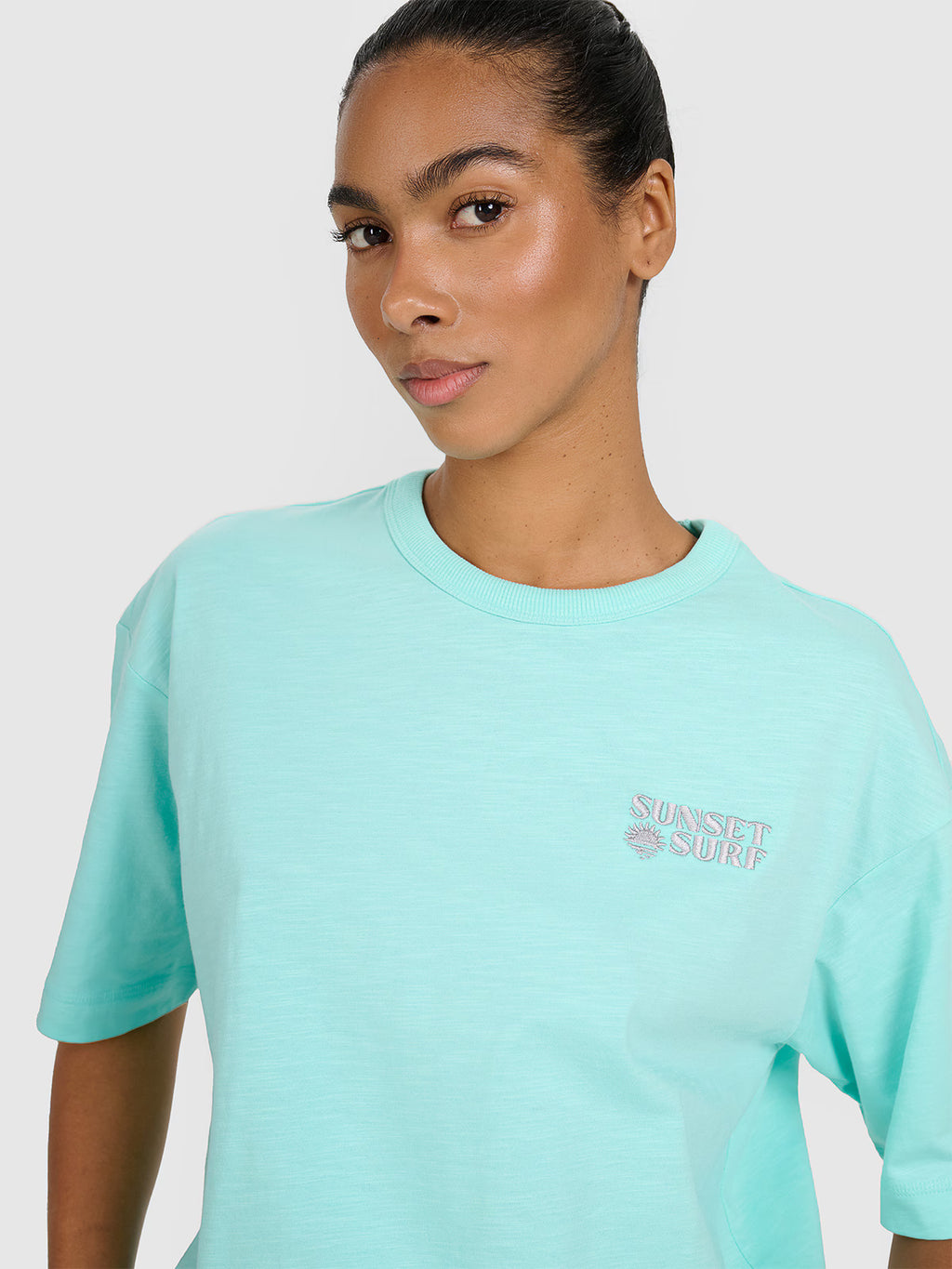 T-shirt oversize z nadrukiem damski
