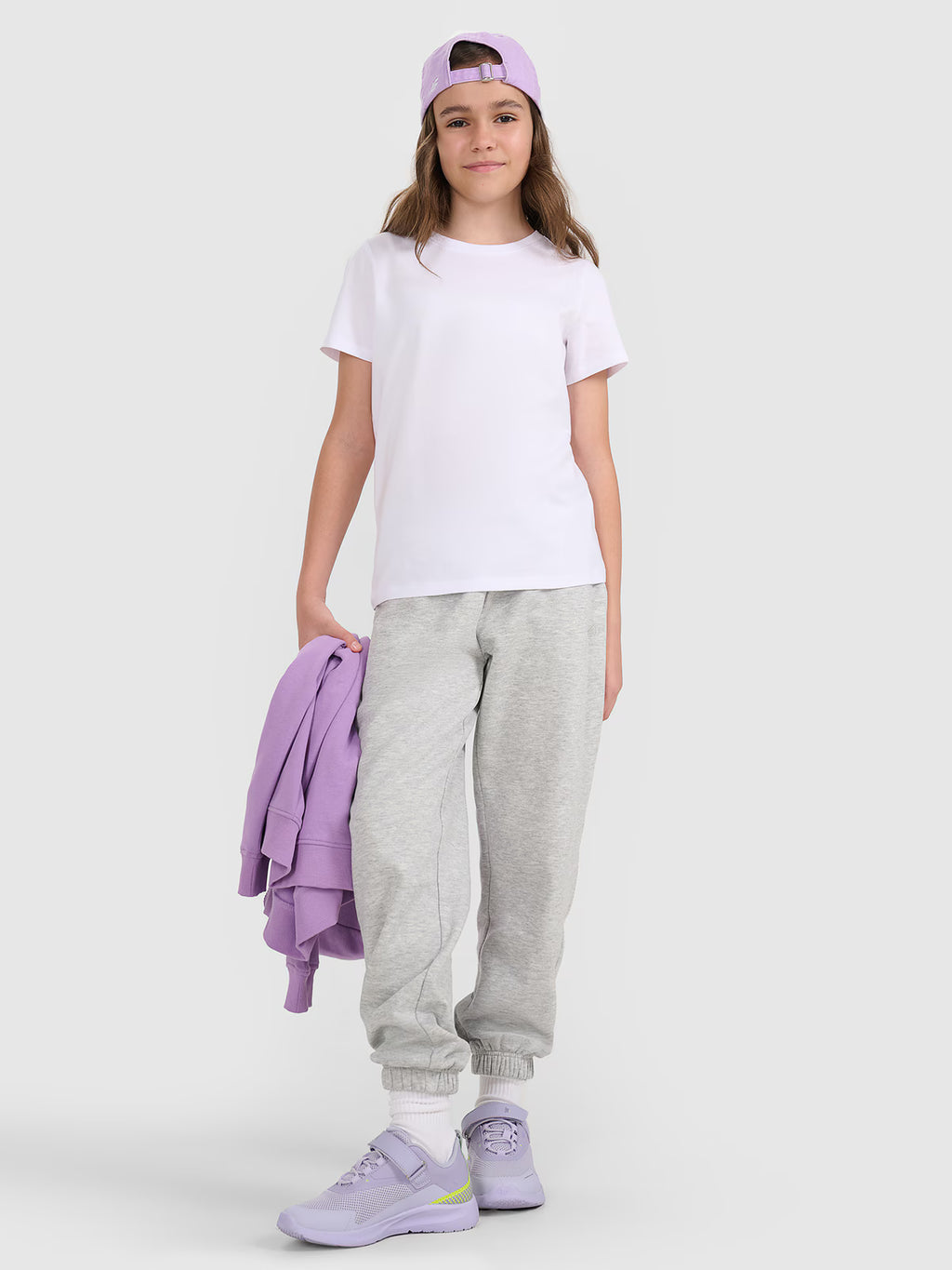 T-shirt regular gładki dziewczęcy