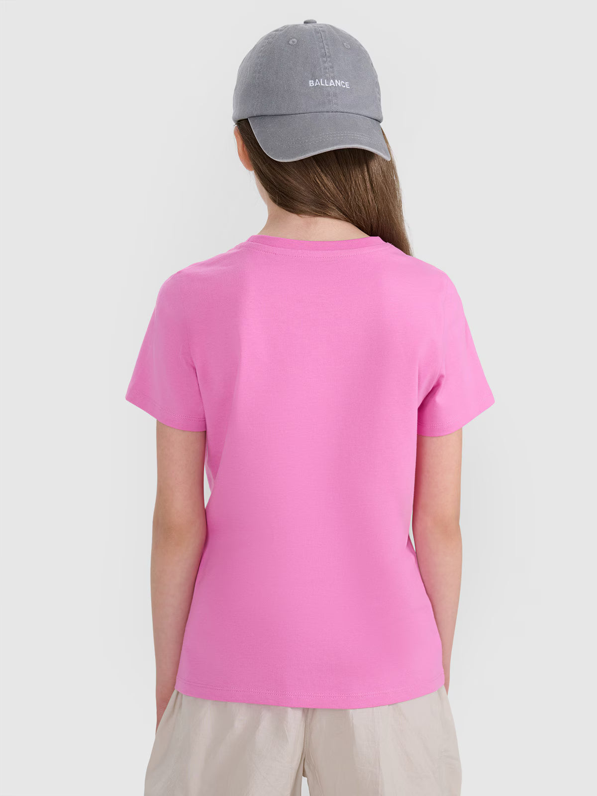 T-shirt regular gładki dziewczęcy