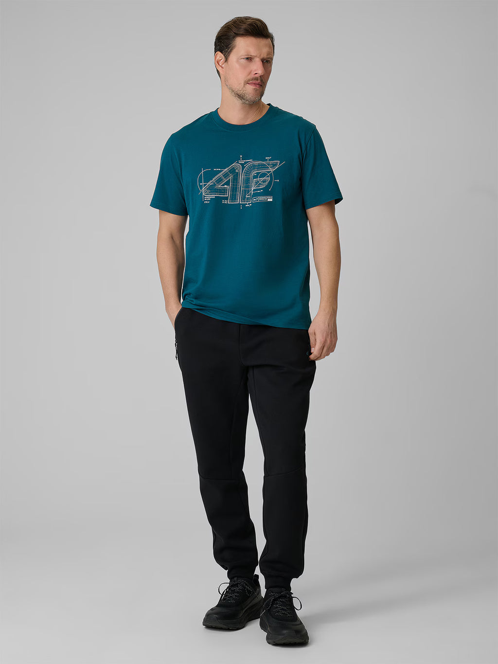 T-shirt regular z nadrukiem męski