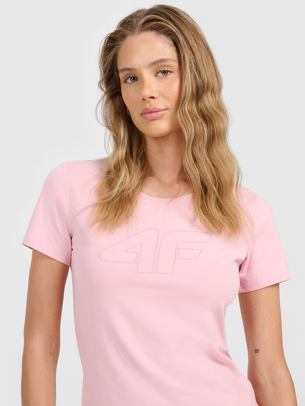 T-shirt slim z nadrukiem damski